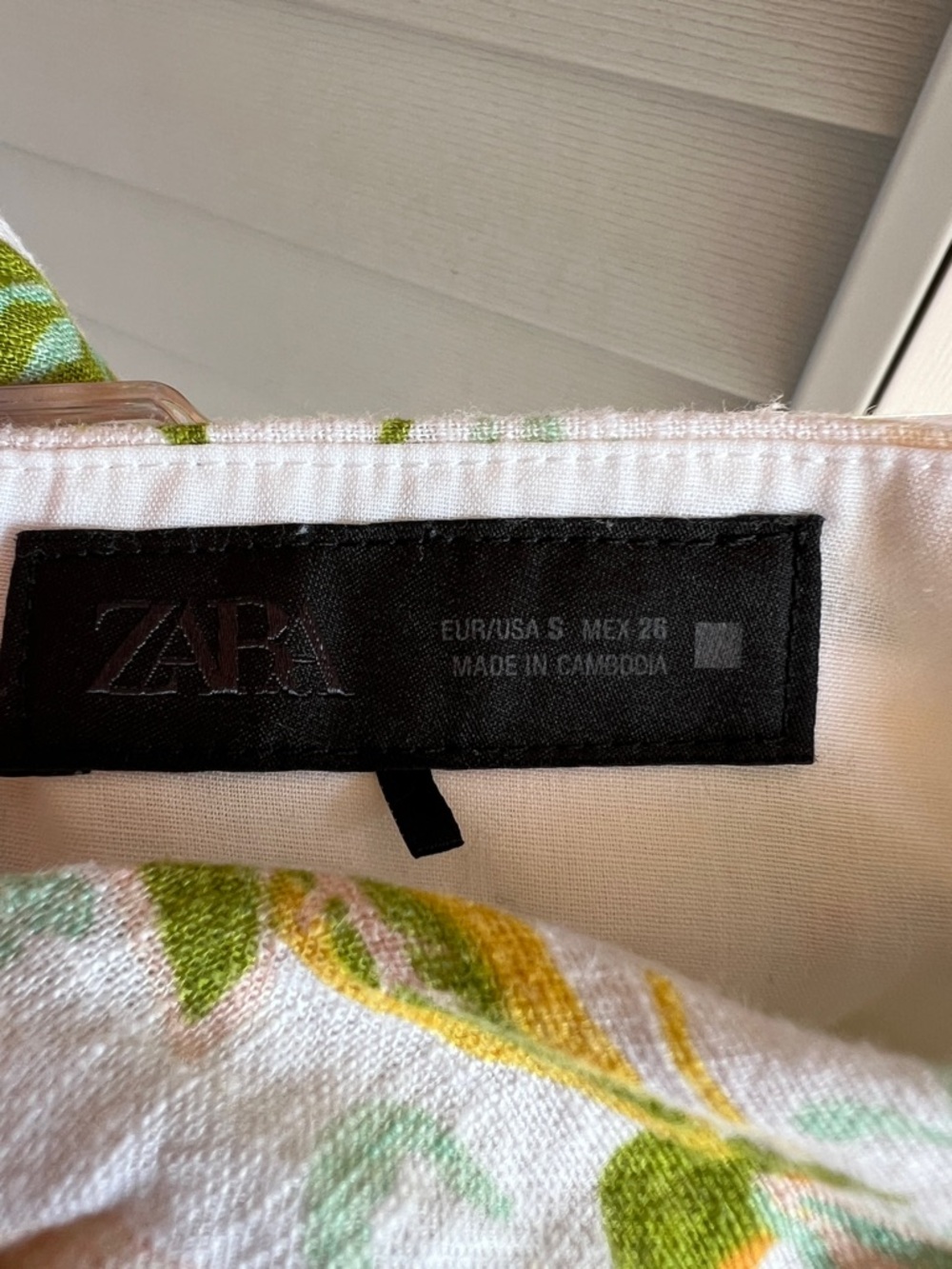 Zara Yellow and Green Floral Tie-Shoulder Mini Dress - Picture 4 of 4